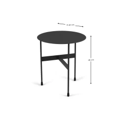 Spinder Design Bijzettafel Mira Low Zwart Ø40cm