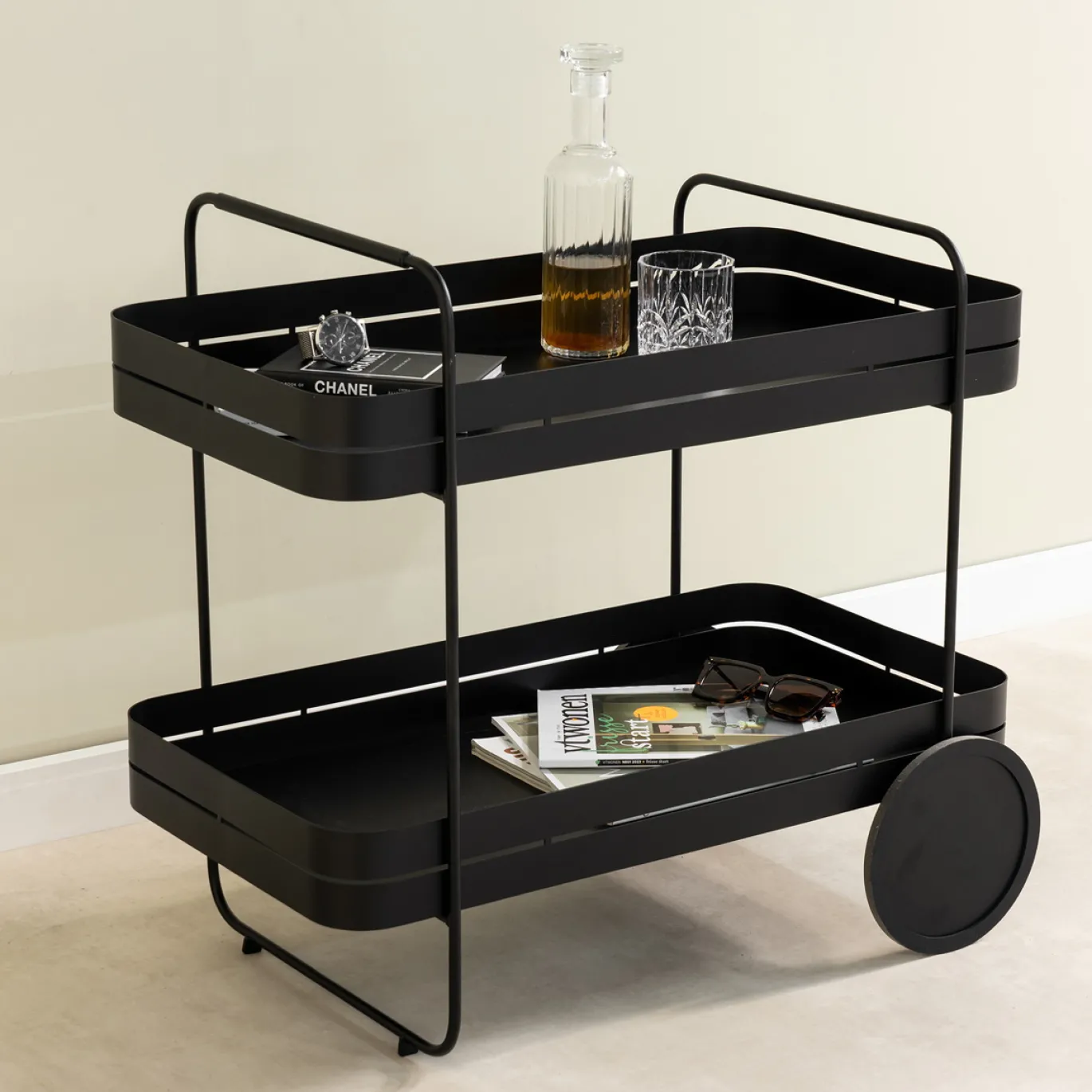 Spinder Design Trolley Gin & Trolley Zwart