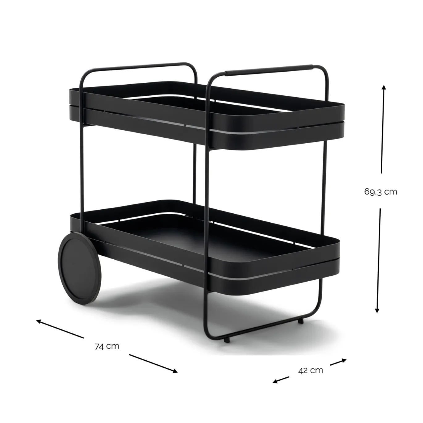 Spinder Design Trolley Gin & Trolley Zwart