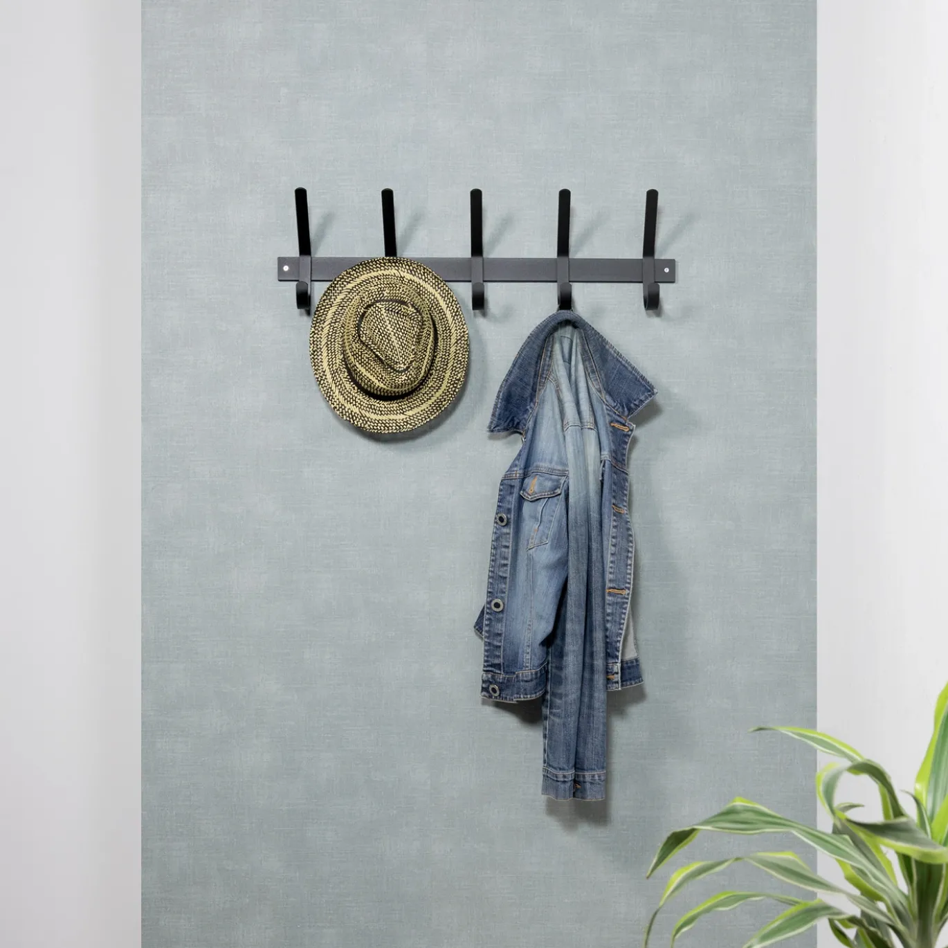 Spinder Design Wandkapstok Dexter 5 Zwart 70cm
