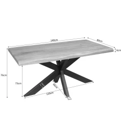 StarFurn Boomstamtafel Dakota Naturel Mangohout 140cm