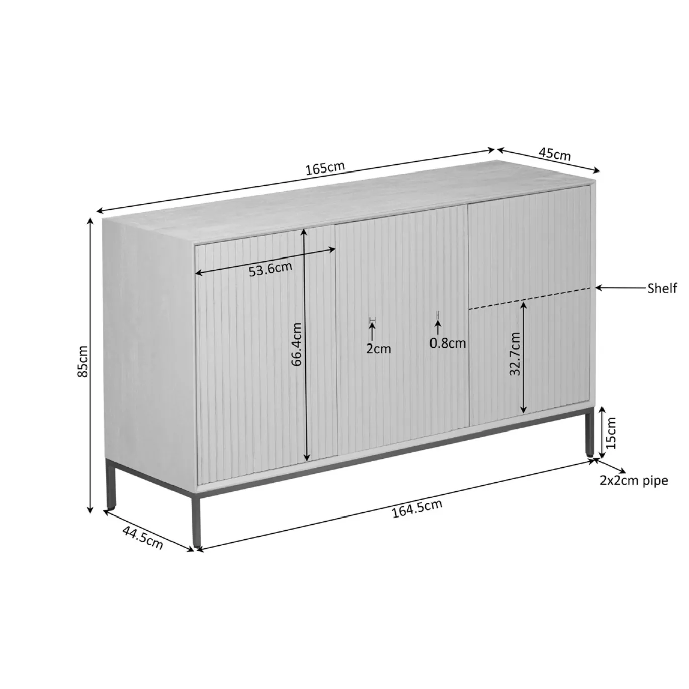 StarFurn Dressoir Madison Naturel 165cm