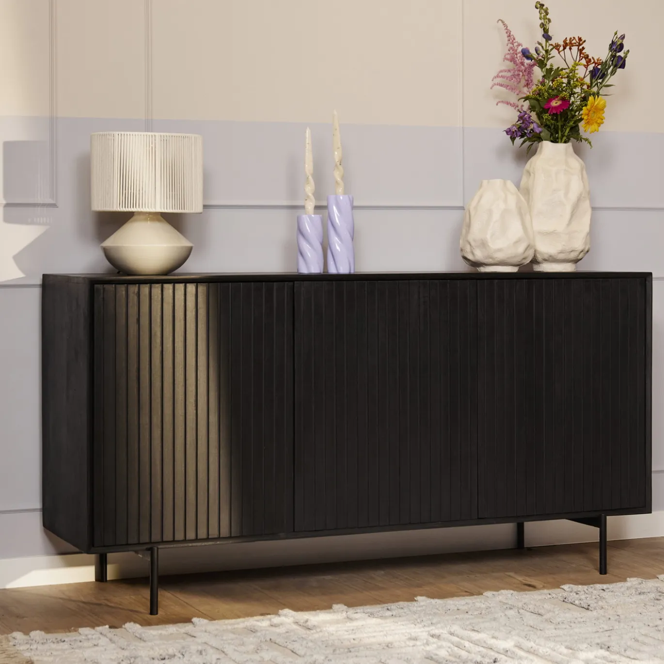 StarFurn Dressoir Madison Zwart 165cm