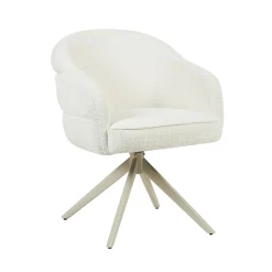 Starfurn Eetkamerstoel Bella Off White Poot Zand Met Armleuning