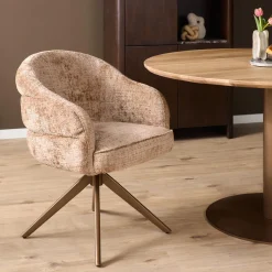 Starfurn Eetkamerstoel Bella Cinnamon Poot Brons Met Armleuning