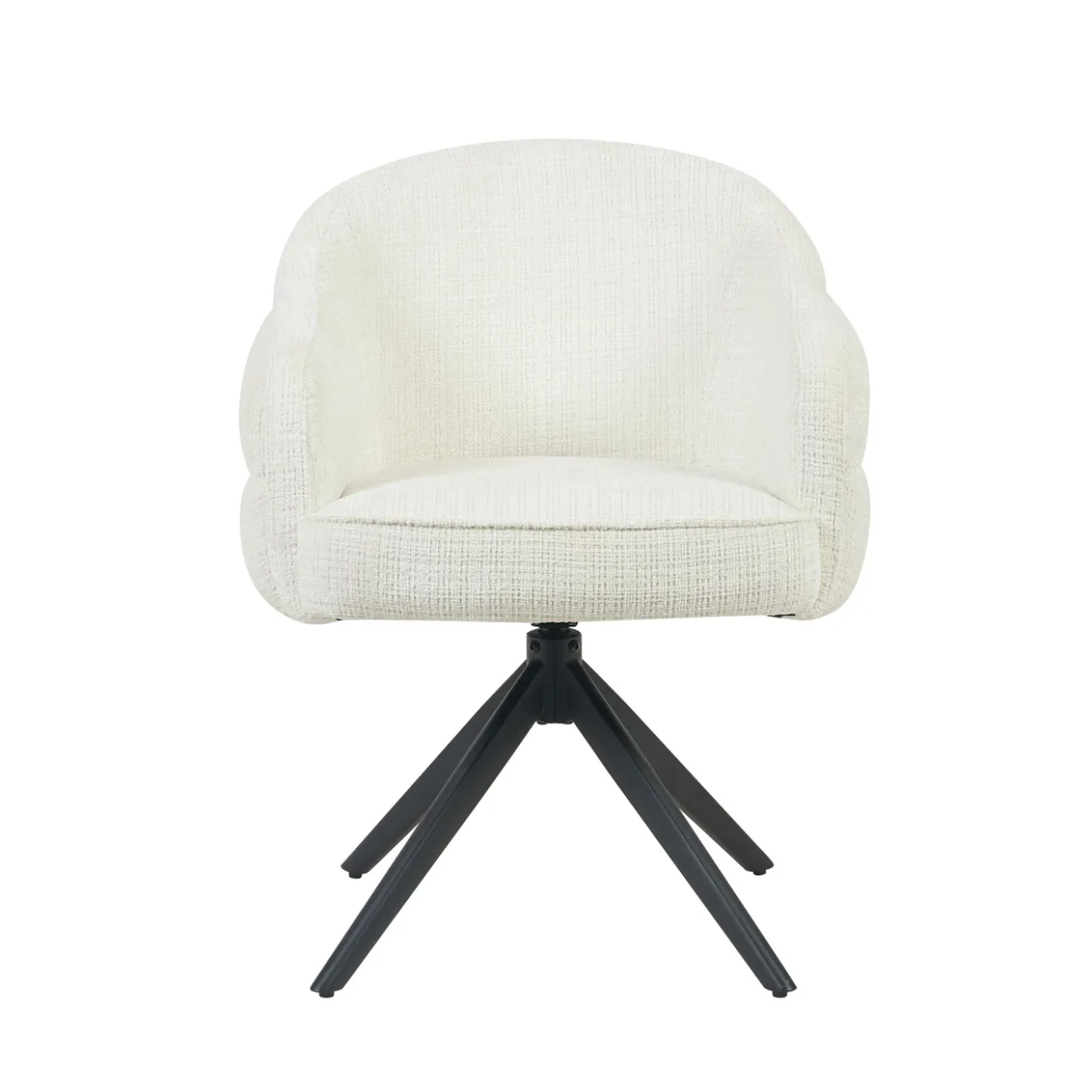 Starfurn Eetkamerstoel Bella Off White Poot Zwart Met Armleuning