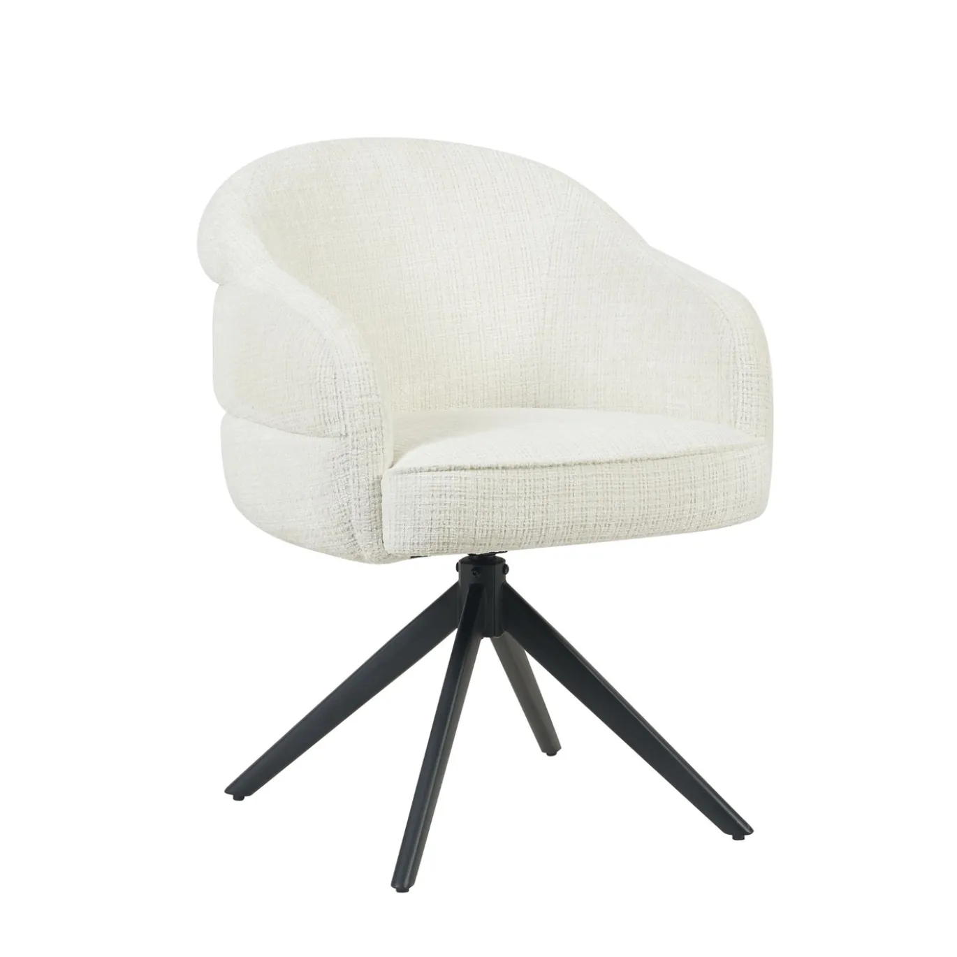 Starfurn Eetkamerstoel Bella Off White Poot Zwart Met Armleuning
