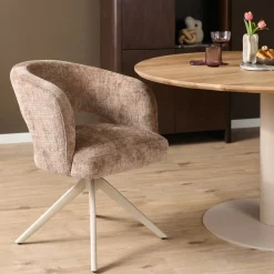 Starfurn Eetkamerstoel Demi Cinnamon/Zand met Armleuning