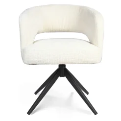Starfurn Eetkamerstoel Demi Off White Poot Zwart