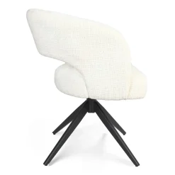 Starfurn Eetkamerstoel Demi Off White Poot Zwart