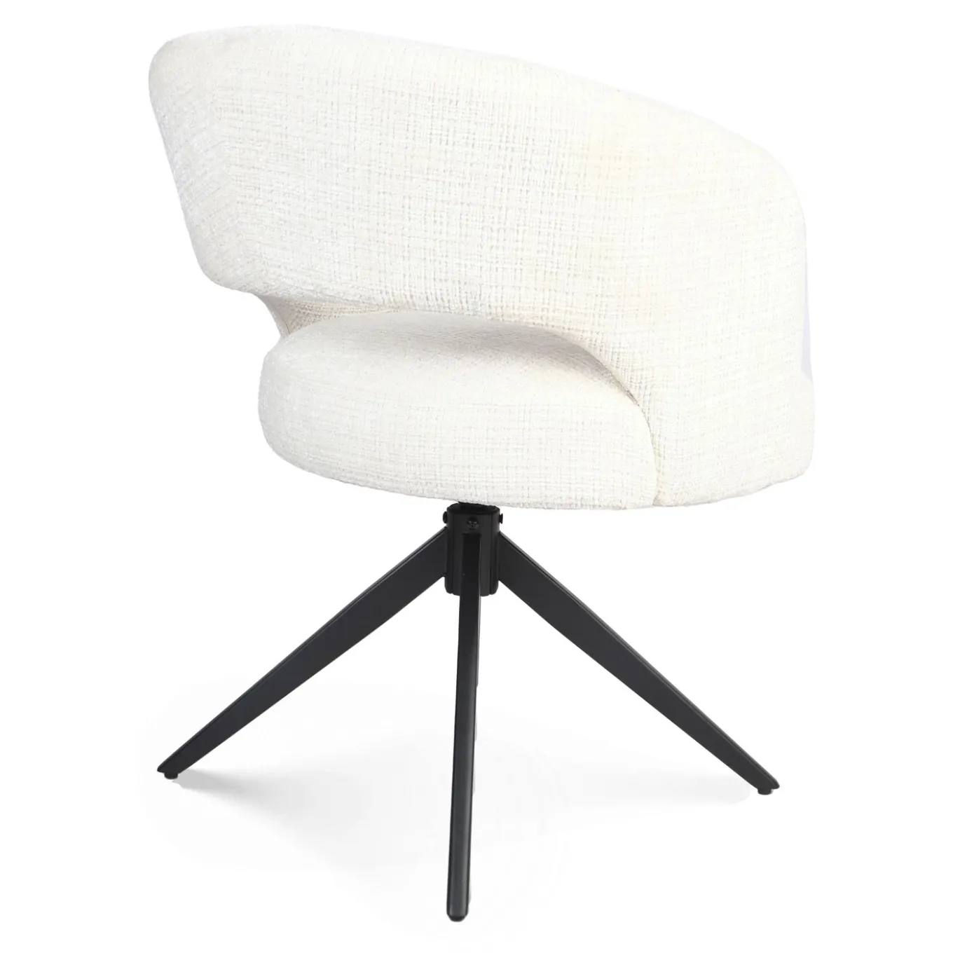 Starfurn Eetkamerstoel Demi Off White Poot Zwart