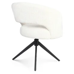 Starfurn Eetkamerstoel Demi Off White Poot Zwart