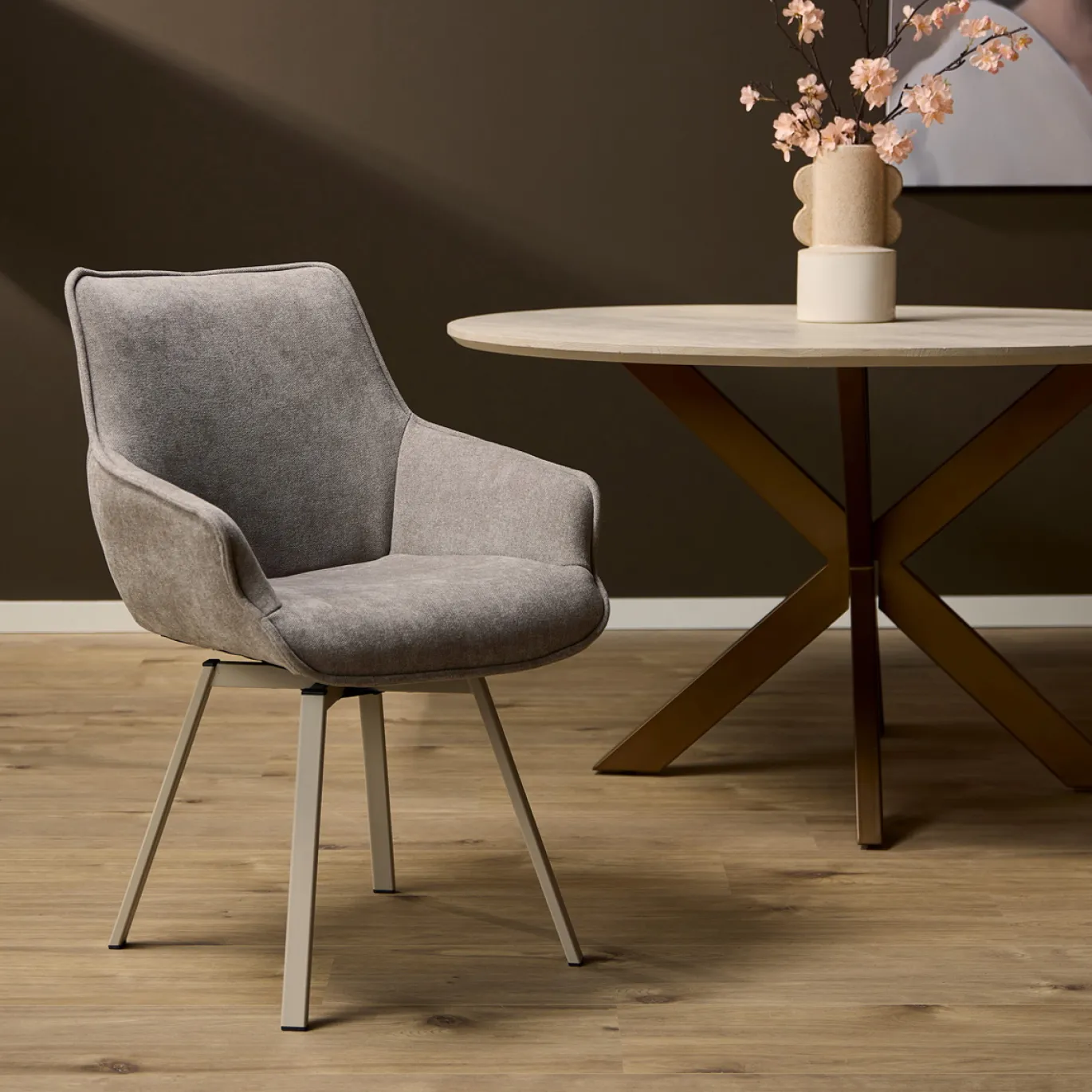 StarFurn Eetkamerstoel Mees Taupe