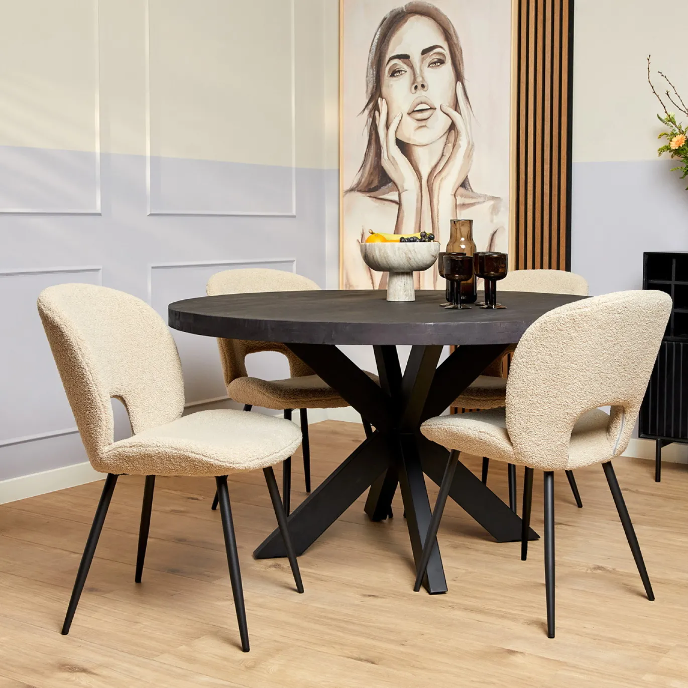StarFurn Eetkamertafel Denver Zwart Ø110cm