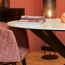 StarFurn Eetkamertafel Lynn Wit Marmer Ø130cm