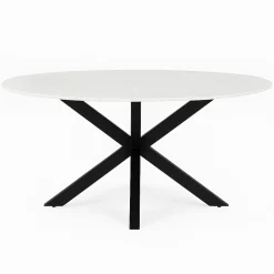 StarFurn Eetkamertafel Lynn Wit Marmer Ø130cm