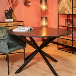 StarFurn Eetkamertafel Lynn Zwart Marmer Ø130cm