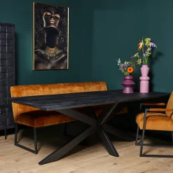 StarFurn Eetkamertafel New York Mangohout Zwart Rechthoek 200cm
