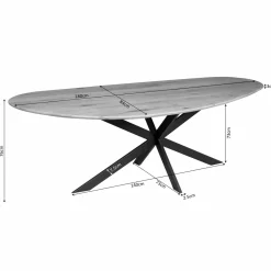 StarFurn Eettafel Cloud 180cm Eiken Zwart