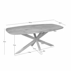 Starfurn Eettafel Ferris Deens Ovaal 180cm Eiken Naturel Poot Zand