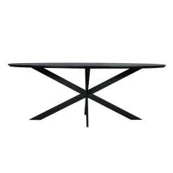 StarFurn Eettafel Ferris Eiken Ovaal 210cm Zwart