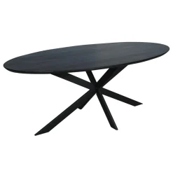 StarFurn Eettafel Ferris Eiken Ovaal 210cm Zwart