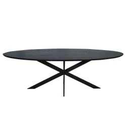 StarFurn Eettafel Ferris Eiken Ovaal 210cm Zwart