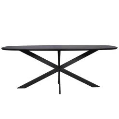 StarFurn Eettafel Ferris Eiken Deens Ovaal 200cm Zwart
