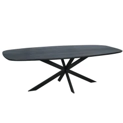 StarFurn Eettafel Ferris Eiken Deens Ovaal 200cm Zwart