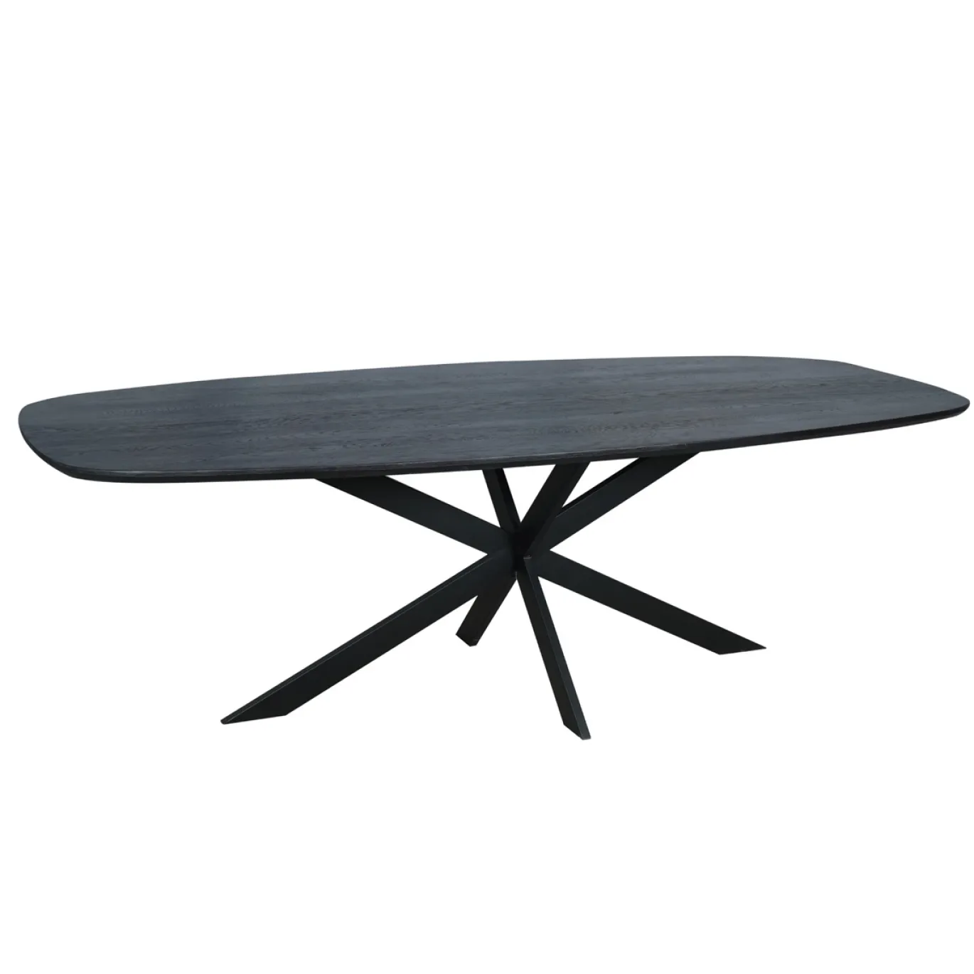 StarFurn Eettafel Ferris Eiken Deens Ovaal 200cm Zwart