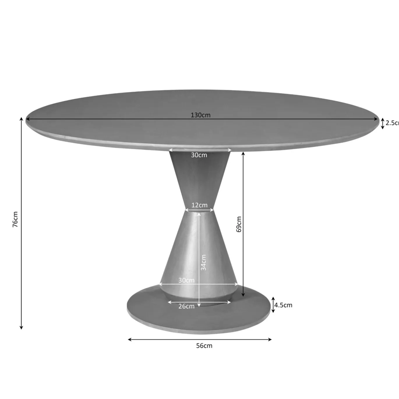Starfurn Eettafel Lima Bruin 130cm Rond