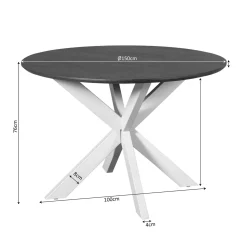 StarFurn Eettafel Madison Bruin 130cm Poot Zand