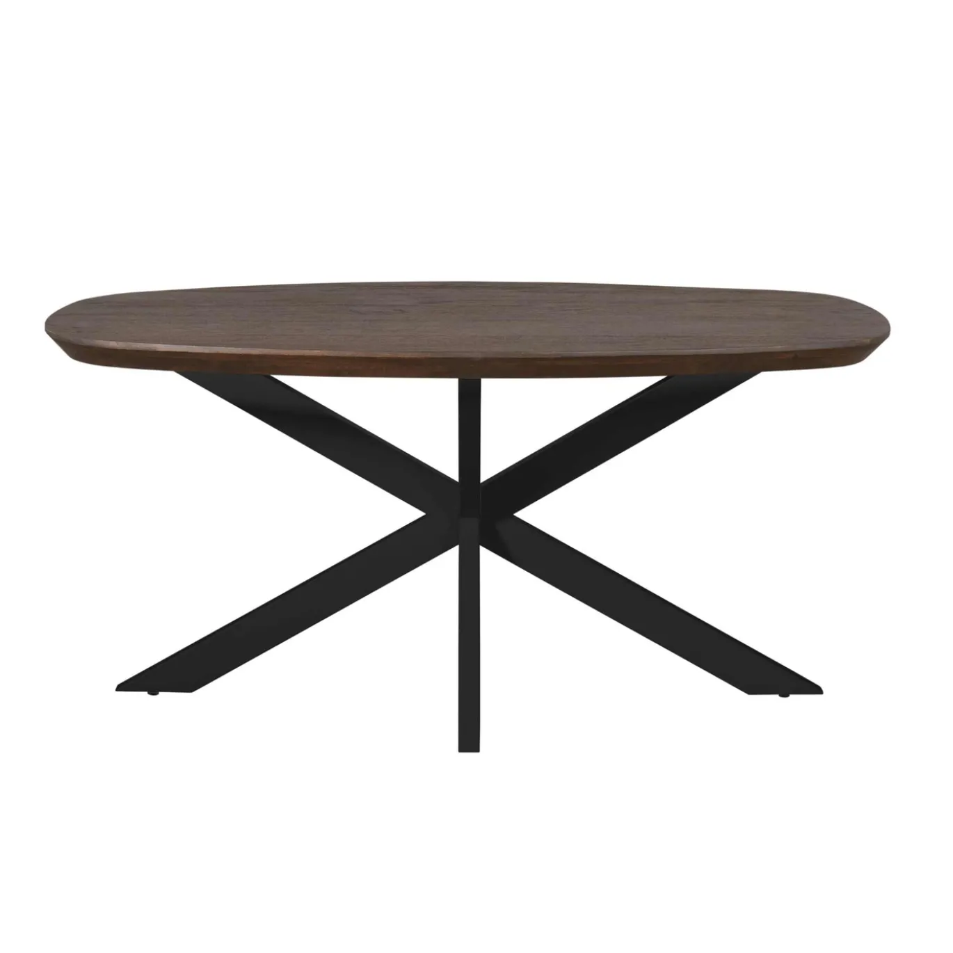 StarFurn Eettafel Madison Bruin 160cm Deens Ovaal Poot Zwart