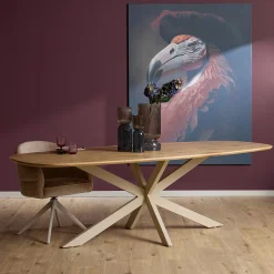 Starfurn Eiken Eettafel Ferris Deens Ovaal Naturel 240cm