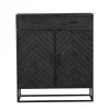 StarFurn Kabinetkast New York Mangohout en Staal Zwart 100cm