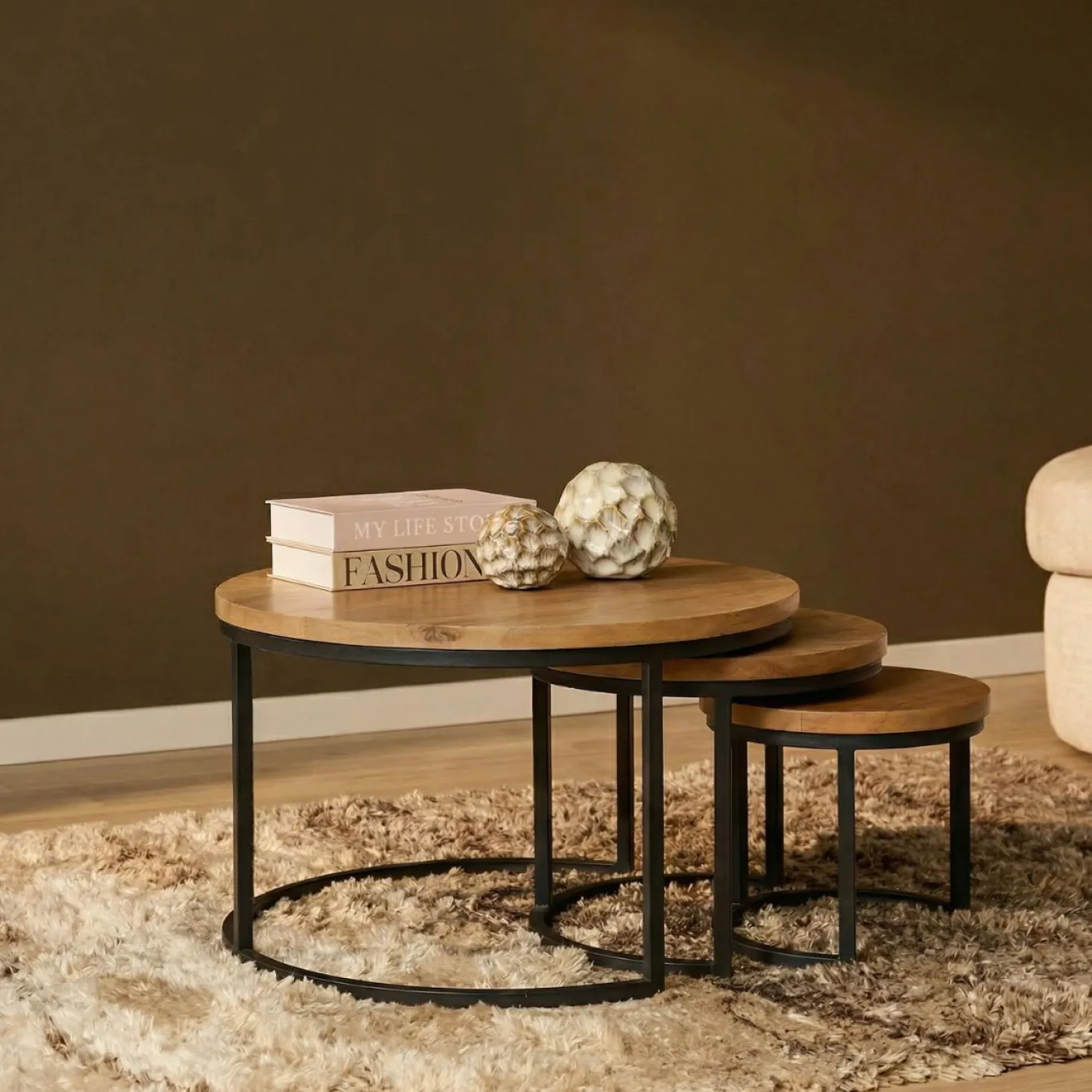 Starfurn Salontafel Dakota Naturel 70cm Set van 3