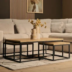 Starfurn Salontafel Dakota Naturel 120cm Set van 3
