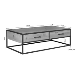 Starfurn Salontafel Dakota Naturel 130cm