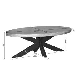 Starfurn Salontafel Dakota Naturel 130cm Ovaal