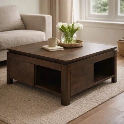 StarFurn Salontafel Dallas Bruin Mangohout 80cm