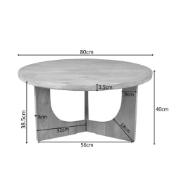 StarFurn Salontafel Guus Naturel Mangohout 80cm