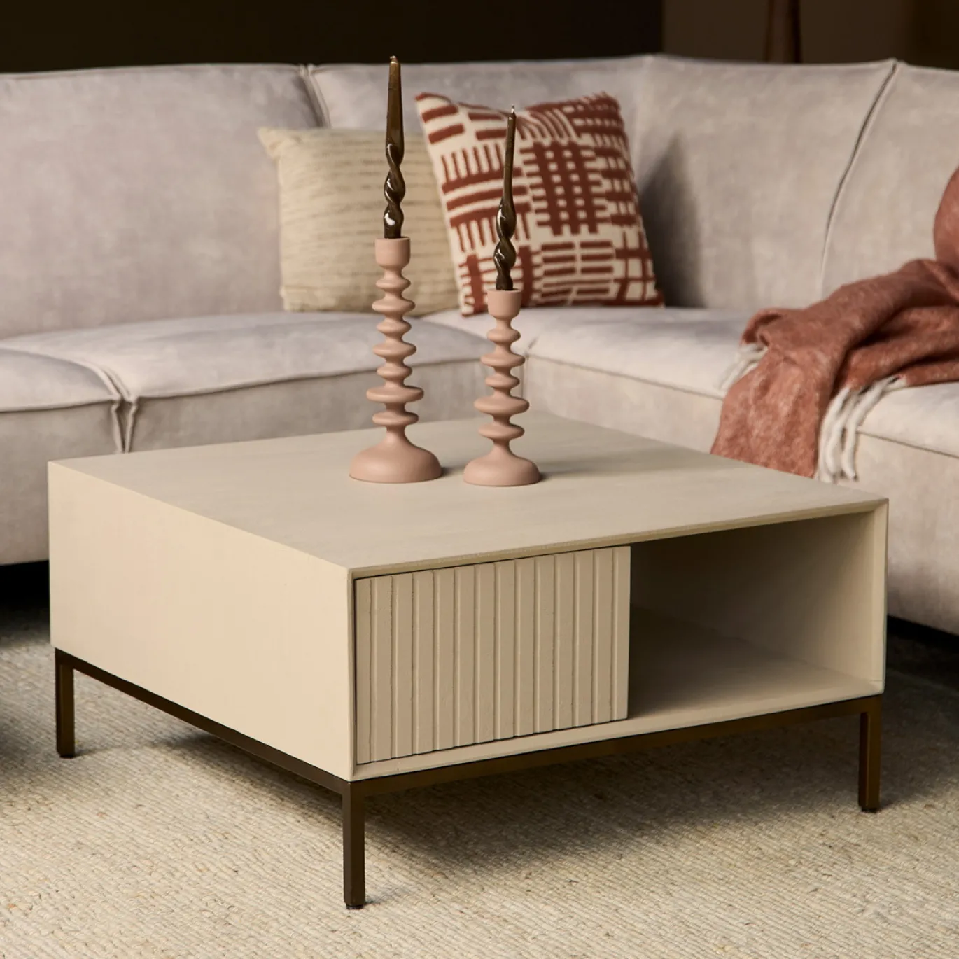 StarFurn Salontafel Madison Zand 80cm Vierkant