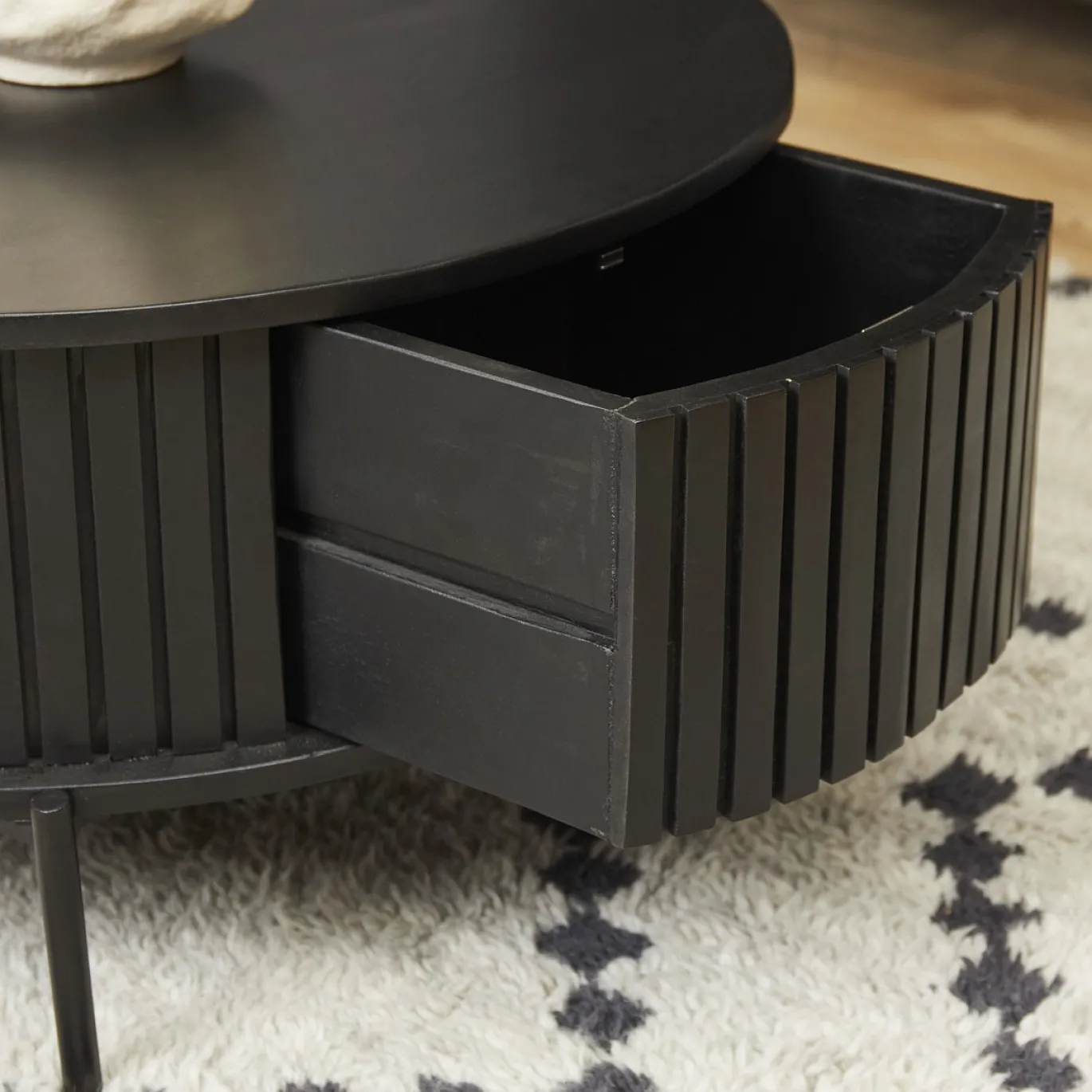 StarFurn Salontafel Madison Zwart Ø80cm