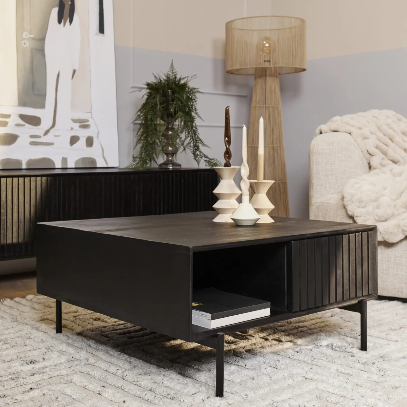 StarFurn Salontafel Madison Zwart 80x80cm