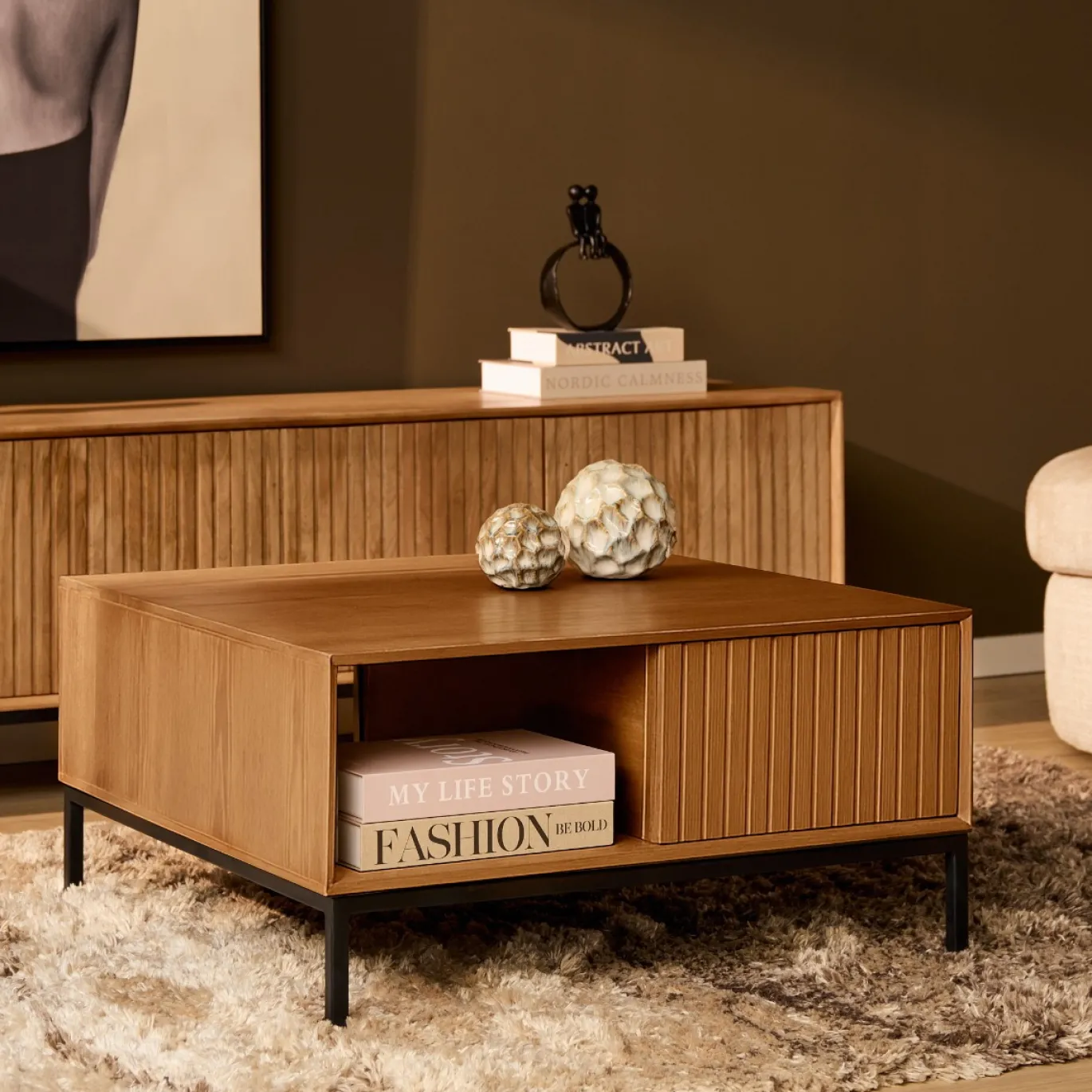 StarFurn Salontafel Madison Naturel 80cm Vierkant