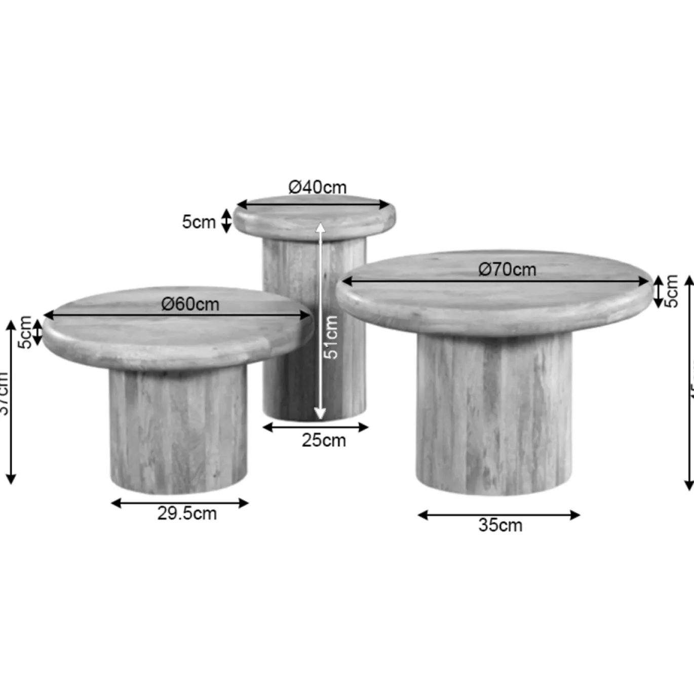 StarFurn Salontafel Maya 70cm Bruin
