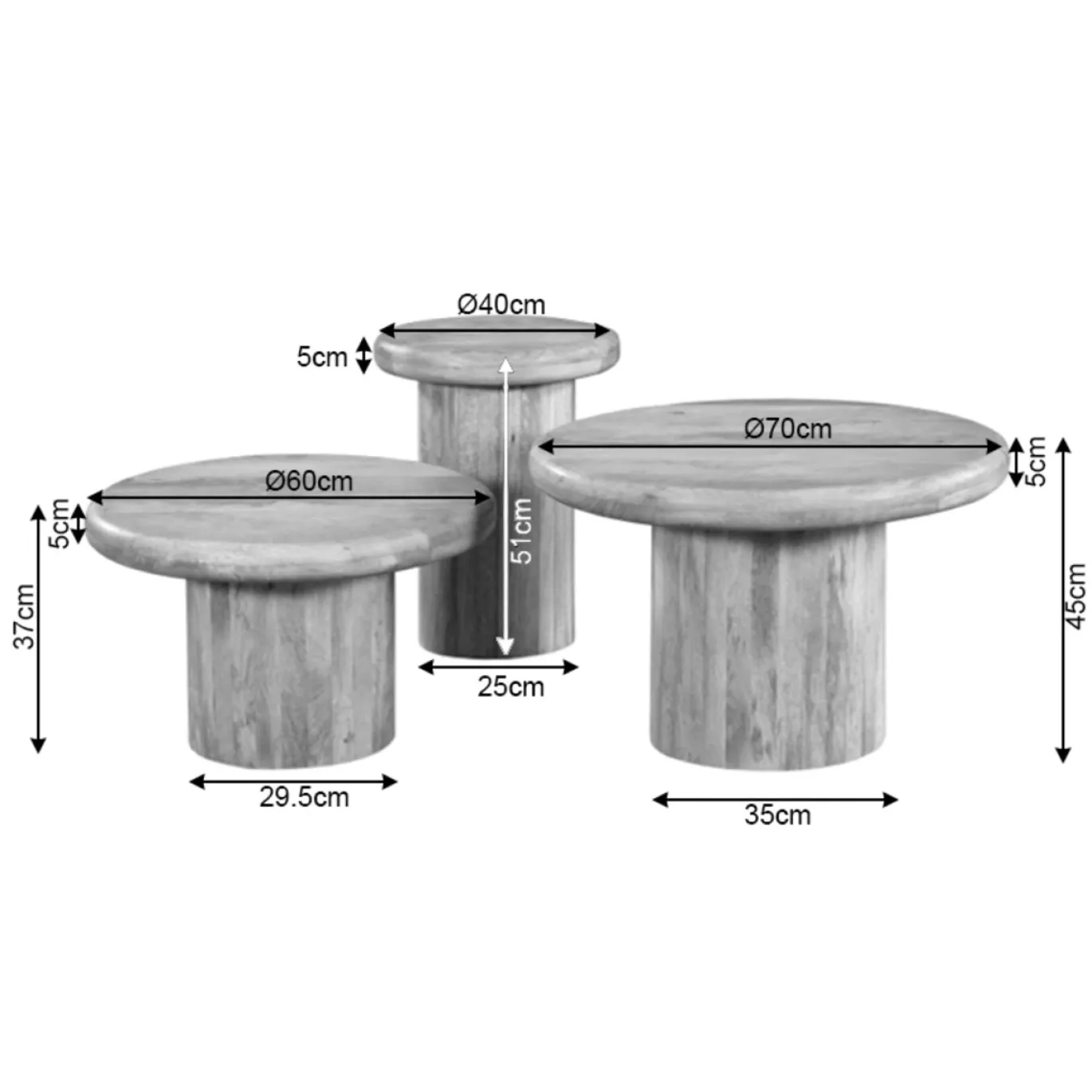 StarFurn Salontafel Maya 70cm Zand