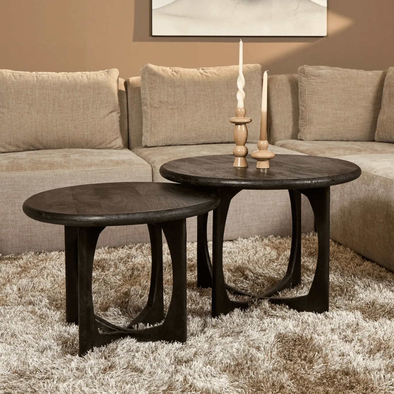 StarFurn Salontafel Milou Zwart Ø70cm