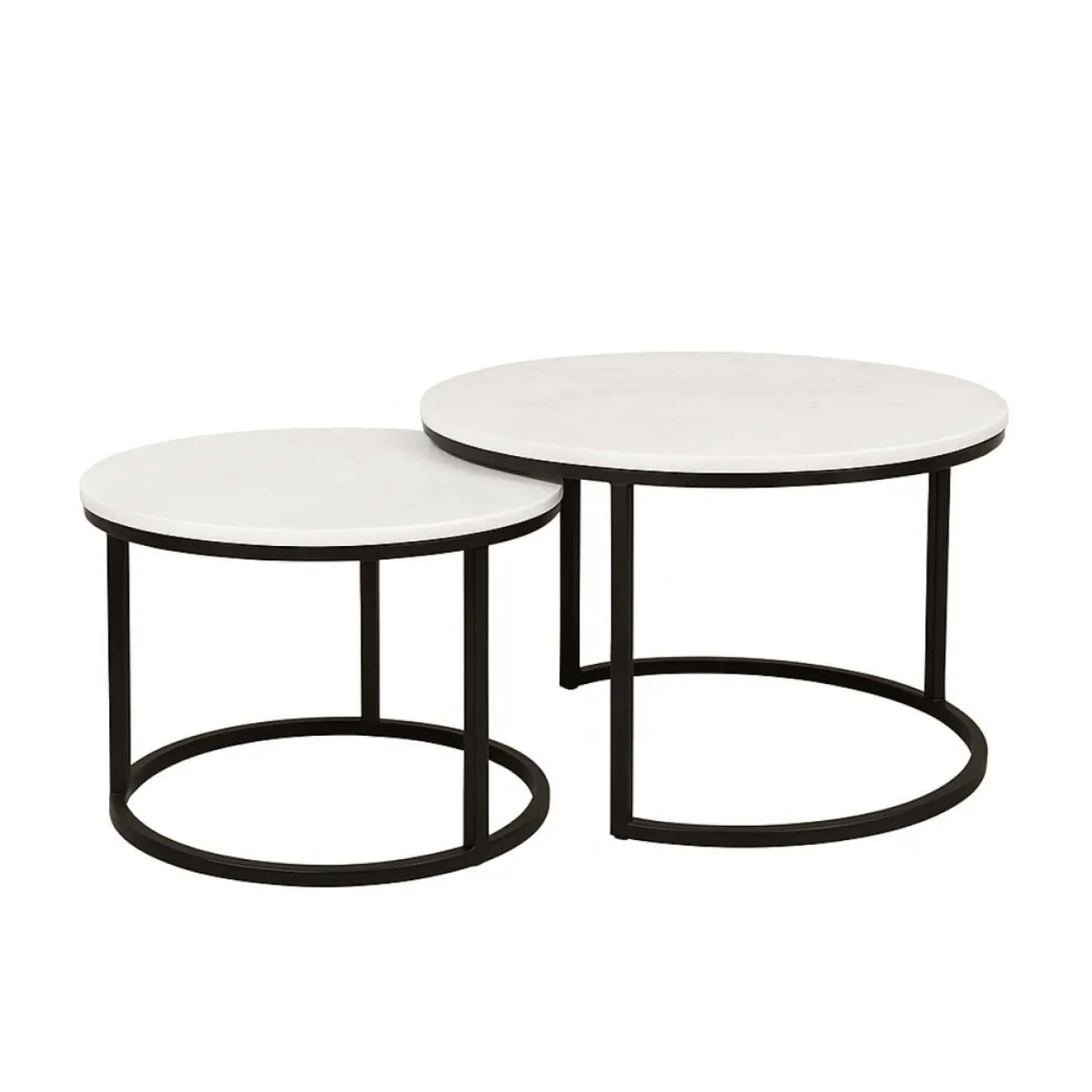 StarFurn Salontafel Nova Set van 2 Rond Wit Marmer