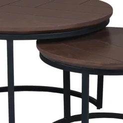 StarFurn Salontafel Otik Walnoot Eiken 70cm set van 2